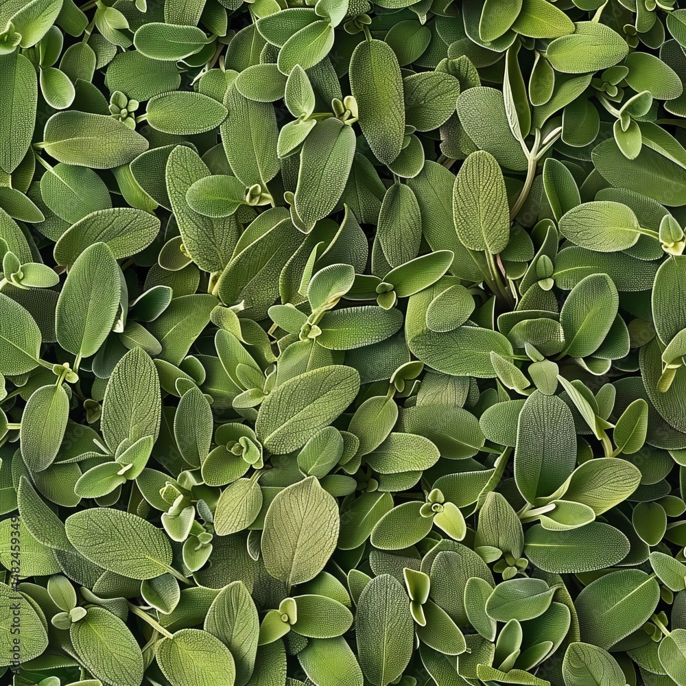 Obraz premium Salvia texture background, salvia divinorum pattern, sage leaves banner, aromatic herbs and greens mockup