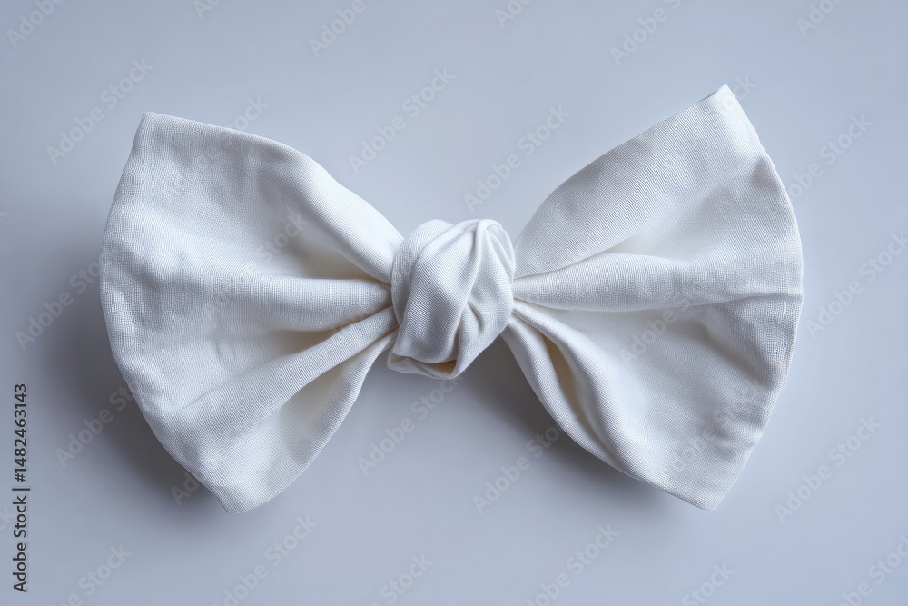Naklejka premium Simple white fabric bow