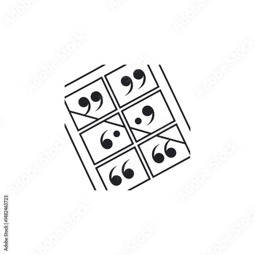 Black silhouette comma vector playing cards and dices