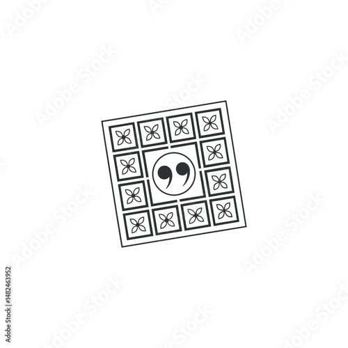 Punctuation comma vector maze puzzle isolated on white