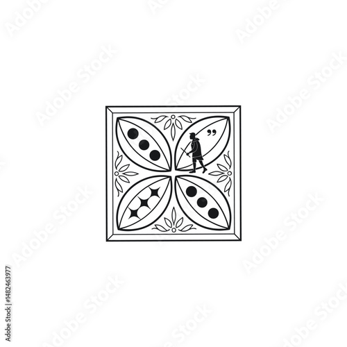 Black punctuation butterfly icon vector illustration