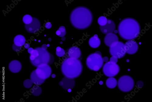 Monochrome bokeh background with soft white glowing circles on black backdrop. Elegant light blur effect for abstract, minimal, or digital vector design and overlays.