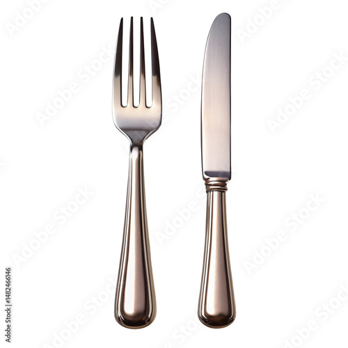 Stainless steel fork and knife set