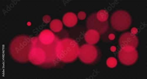 Color bokeh cloud with soft glowing circles and heavy blur on dark background. Abstract light overlay for elegant, minimal, or dreamy vector designs.
