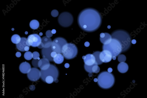 Minimal bokeh lights on black background with glowing circles and soft blur. Clean and elegant vector overlay for digital, abstract, or modern visual design.
