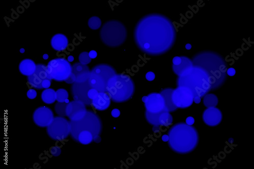 Minimal bokeh lights on black background with glowing circles and soft blur. Clean and elegant vector overlay for digital, abstract, or modern visual design.