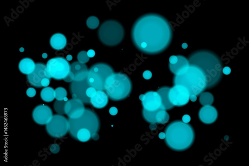 Minimal bokeh lights on black background with glowing circles and soft blur. Clean and elegant vector overlay for digital, abstract, or modern visual design.
