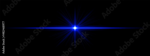 Light burst. Blue flash with vertical line glow, high-energy ray effect, strong horizontal highlight, dramatic light concept.