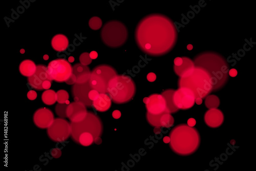 Minimal bokeh lights on black background with glowing circles and soft blur. Clean and elegant vector overlay for digital, abstract, or modern visual design.
