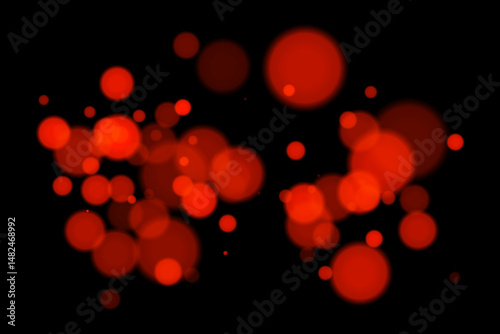 Minimal bokeh lights on black background with glowing circles and soft blur. Clean and elegant vector overlay for digital, abstract, or modern visual design.