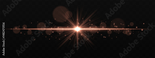Radiant white burst with glowing star flare and soft bokeh particles on transparent dark background. Perfect for light effects, overlays, and design highlights