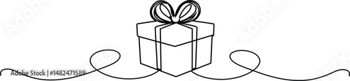 Gift box icon and vector with ribbon and bow. Isolated flat design for packaging, rewards, promotions, giveaways, branding, loyalty programs, ecommerce, and marketing visuals.