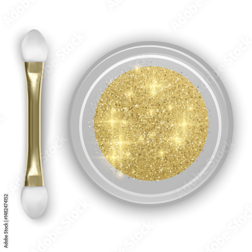Gold Glitter Eye Shadow with Applicator