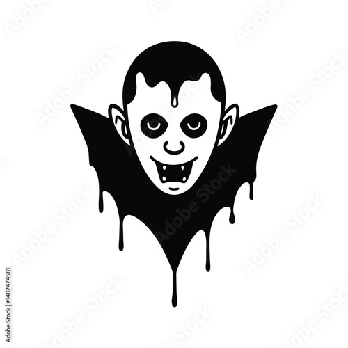 floating vampire head  slime on white