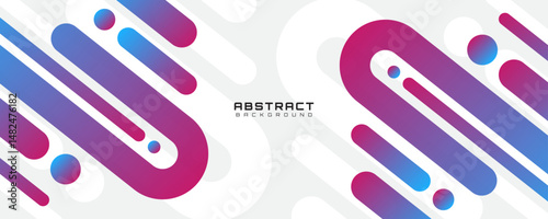3D colorful abstract background overlap layer on bright space with rounded lines effect decoration. Modern graphic design element stripes style concept for web banner, flyer, card, or brochure cover