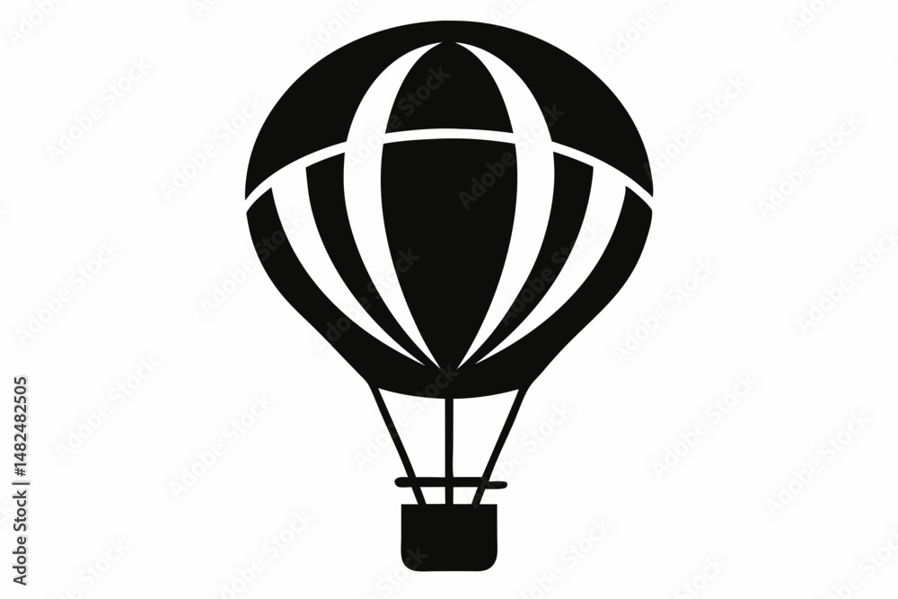 Naklejka premium Hot Air Balloon Silhouette Vector Illustration