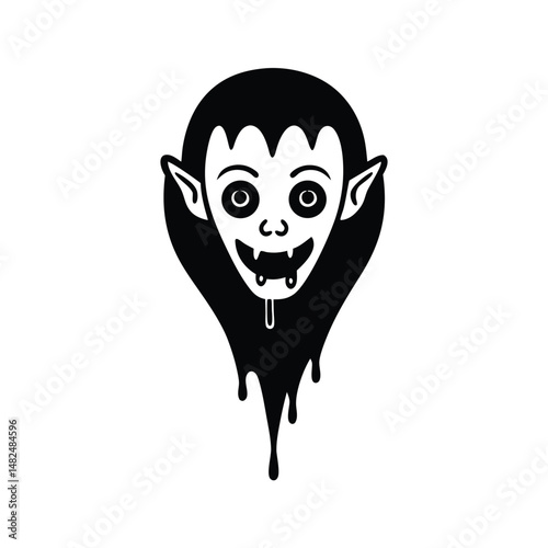 floating vampire head  slime on white