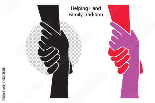 Helping Hand Family Tradition vector