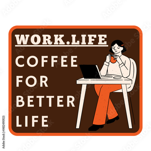 coffee shop sign sticker logo vector illustration