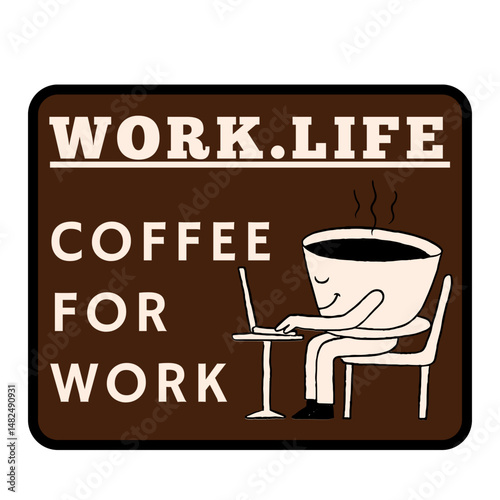 coffee shop sign sticker logo vector illustration