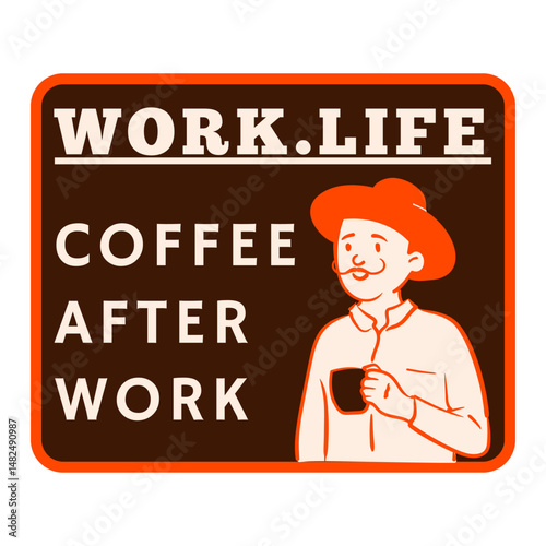coffee shop sign sticker logo vector illustration