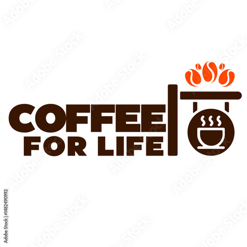 coffee shop sign sticker logo vector illustration