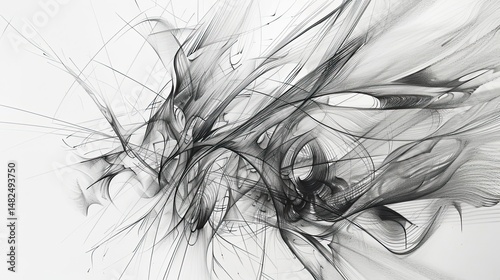 Abstract chaotic forms in grayscale photo
