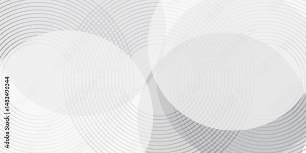 Fototapeta premium White geometric abstract background overlap layer on bright space with lines effect decoration.