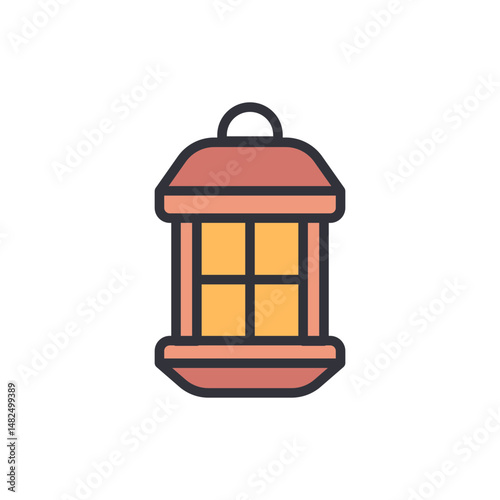 Wallpaper Mural Stylized Illustration Of A Vintage Lantern Glowing On Transparent Backdrop Torontodigital.ca