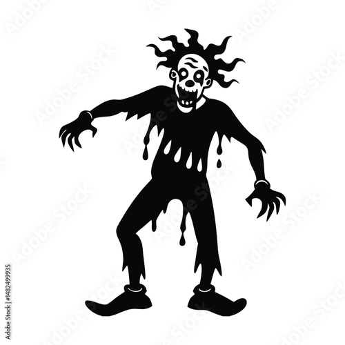 clown zombie  slime on white