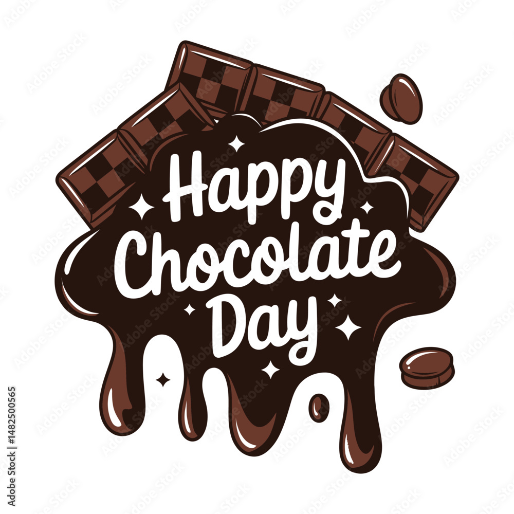 Happy chocolate day vector illustration, chocolate bar sign Happy chocolate day vector illustration, chocolate bar sign
