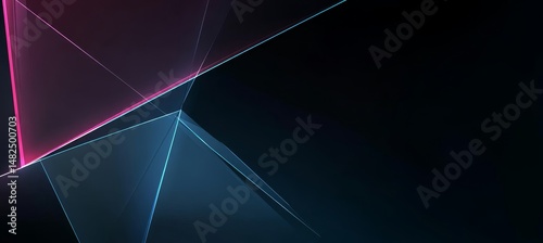 Abstract Geometric Design with Neon Lines