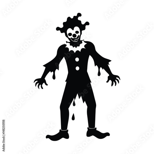 clown zombie  slime on white