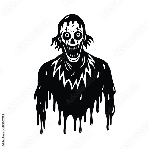 clown zombie  slime on white