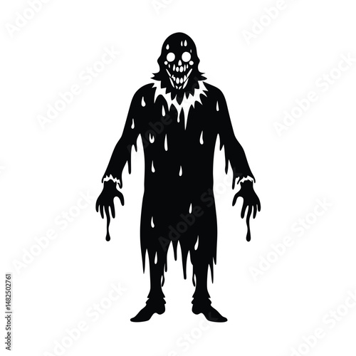 clown zombie  slime on white