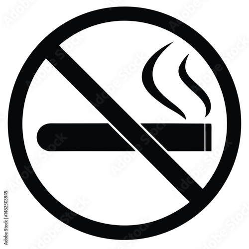No smoking sign symbol prohibition concept icon cigarette smoking forbidden zone vector