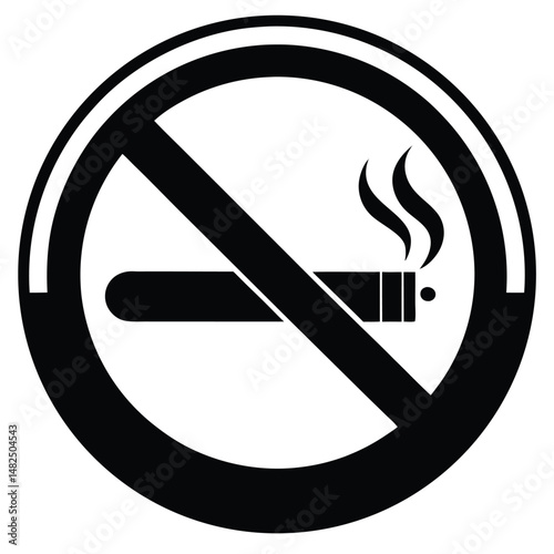 No smoking prohibition sign illustrating restrictions and public health warnings symbol