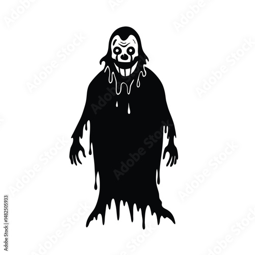 clown zombie  slime on white