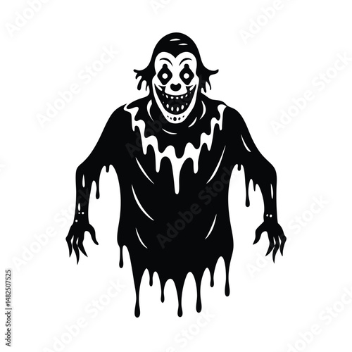 clown zombie  slime on white