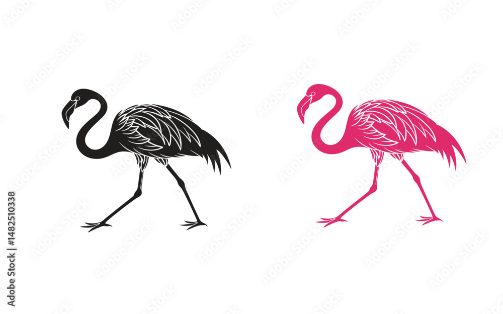 Obraz premium Minimalist Flamingo Graphic Icon