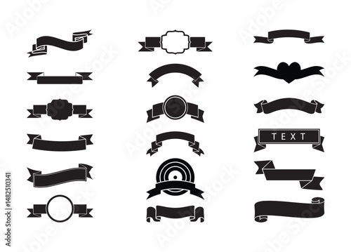 Ribbon Banner vector, Ribbon Banner clipart, Ribbon Banner silhouette