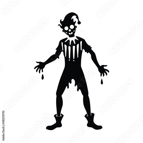 clown zombie slime on white