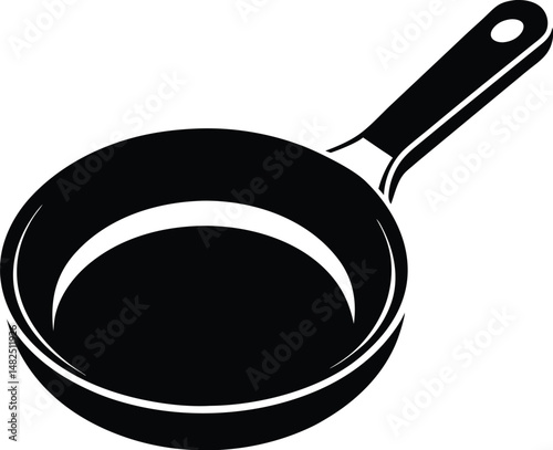 Frying pan silhouette, frying pan isolated on white