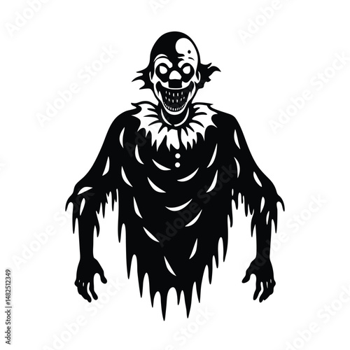 clown zombie slime on white