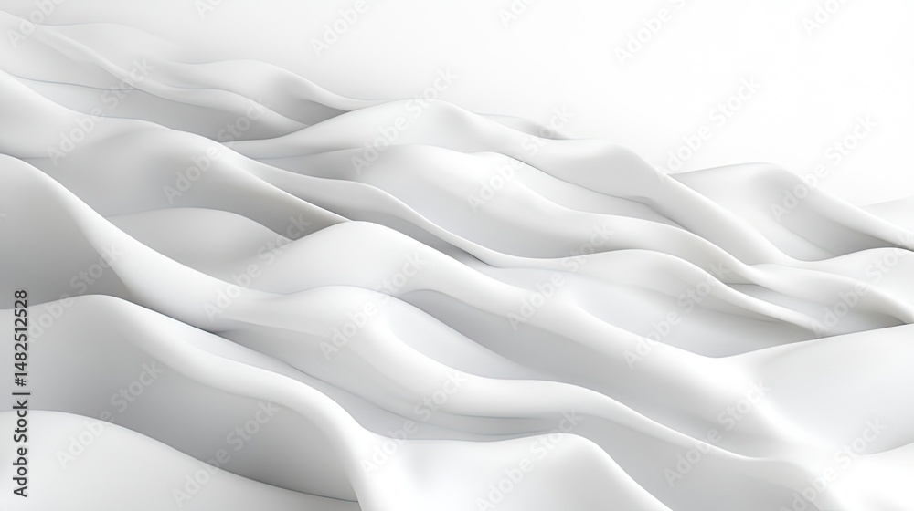 Fototapeta premium Abstract white wavy folds