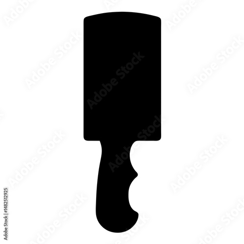 Black silhouette of a handheld lint remover with a patterned grip