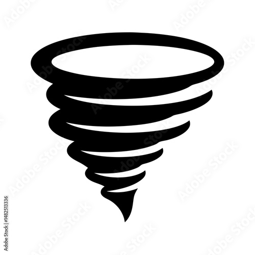 Black and White Graphic Depiction of a Powerful Tornado Formation
