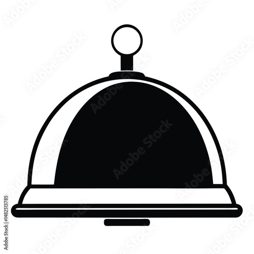 Elegant silhouette of a cloche or serving dish with transparency