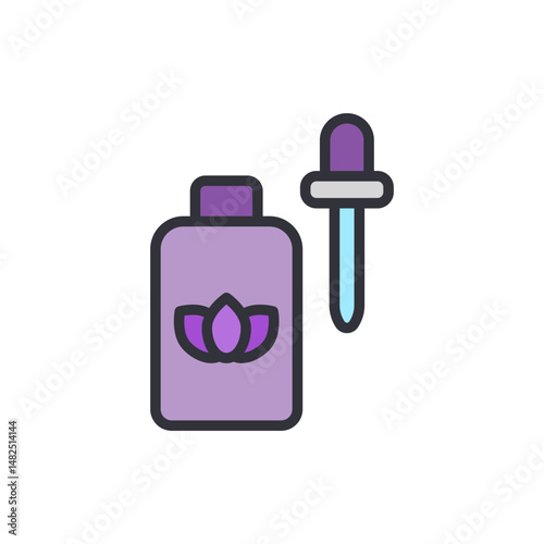 Isolated Essential Oil Bottle With Dropper For Beauty And Wellness
