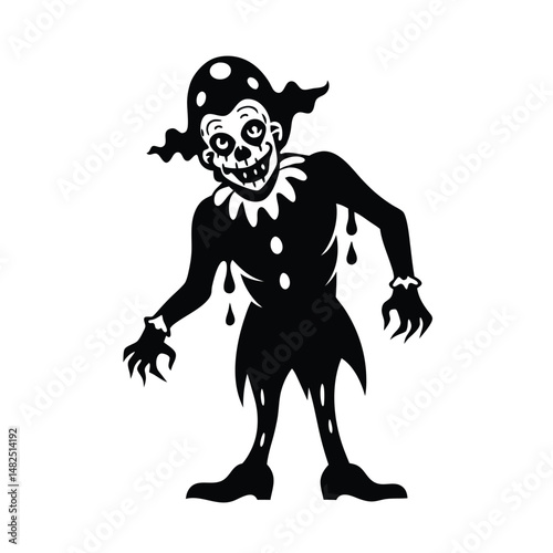 clown zombie slime on white